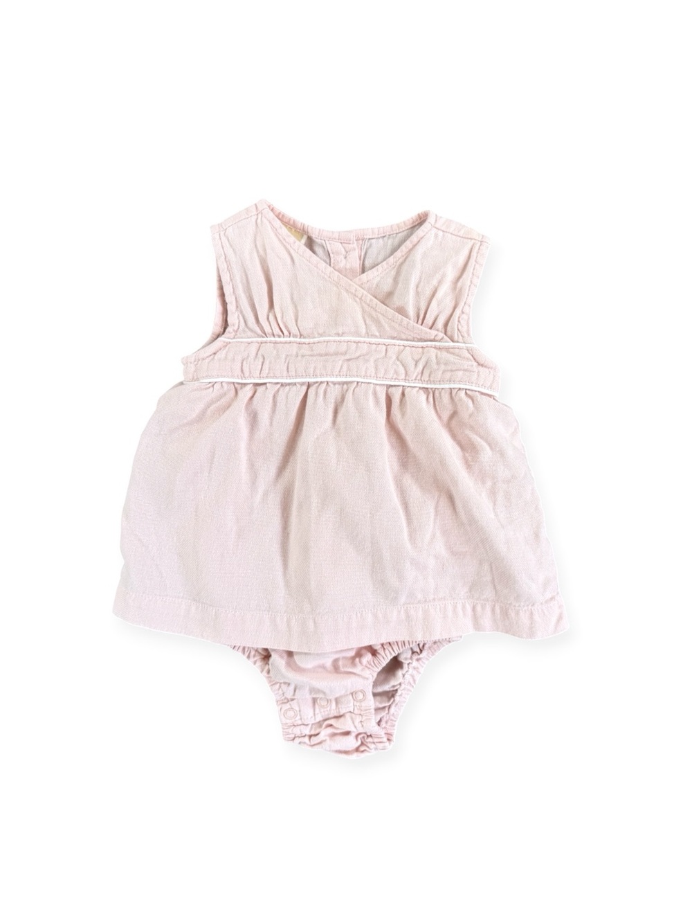 Tea Collection Special Occasion Baby Girls Pink Cotton Dress Onesie Size 3-6m